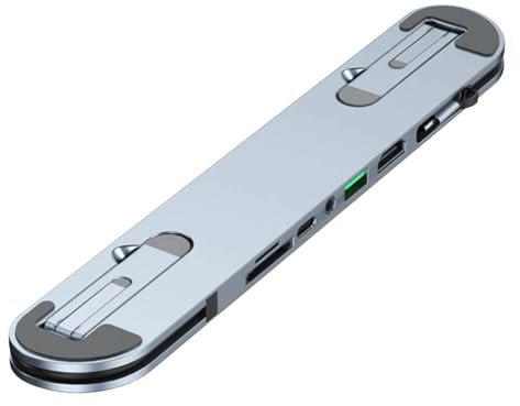 Suoumwa 6 in 1 USB C Laptop Docking Station Stand USB C Hub 4K USB 3.0 PD 100W Type C Hub for PC Laptop