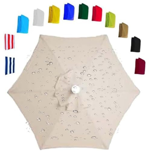 UWOBTN Auvent de Rechange Remplacement Housse 6 Baleines/8 Baleines 200/230/250/270/300/350cm Toile de Remplacement pour Parasol Jardin Terrasse Piscine Plage D'extérieur(B8,(8ribs) 350cm/11.5ft)