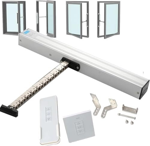 Abreventanas eléctrico de Cadena, con Mando a Distancia e Interruptor, abreventanas automático de 24V, Carrera 300Mm -800Mm, para claraboya Ventana Invernadero y ventilación de Techo 300mm