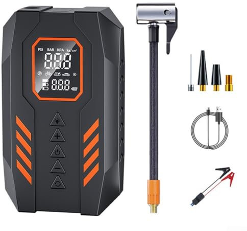 ZiStarlilife Car Jump Starter, With Air Compressor 8000A Peak 8000MAh Battery Booster Power Bank, With LED Light 150PSI Tire Inflator, Digital Display Type-C Port For 12V Vehicle