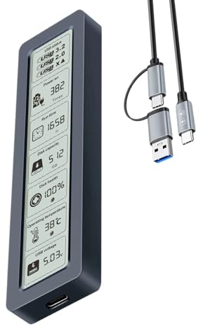 Kfwfuaee 1. Werkzeugfreies NVME Gehäuse Mit Gesundheitsanzeige USB C 10gbit/ S Aluminiumkühlung Echtzeit Smartests Display External Festplattenbox Display