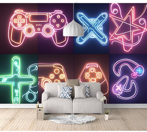 SPECUFX 3D Photo Self-adhesive Wallpaper Gamer controller 100x70cm Bedroom Living Room Theme Stereoscopic Mural Wall Posters Art