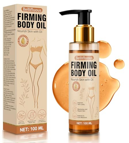 Bellifluous Huile Raffermissante Corps, 100ML Huile Anti Cellulite, Huiles Cellulite pour le Relâchement Cutané, les Ridules, les Rides et les Vergetures, Huiles Corps pour Hydrater et Nourrir la Peau