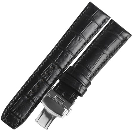 TLCBAZCF Uhrenarmbänder kompatibel mit Baume & Mercier CLASSIMA 8688 8792 Kalbslederband Rindsleder Lederarmband Uhrenarmband(Black,21mm)
