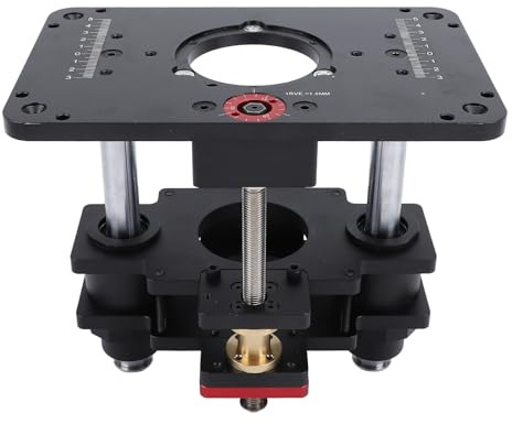 Marhynchus Router-Lift-Systeme, Aluminium-Frästisch-Einsatzplatte, 3,5-Zoll-Motor, Universelle 9,25 X 11,75-Zoll-Platte mit 3-teiligen Einsatzringen (69-mm-Klemme)