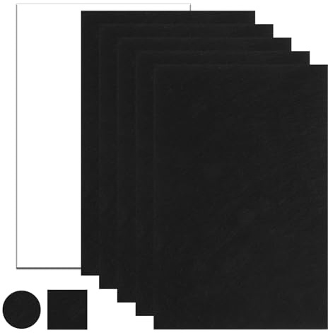 5 Stück 20×30cm 4mm Filzgleiter Selbstklebend Groß, Filzplatten zum Zuschneiden aus Nadelfilz Schwarz, Selbstklebende Filzgleiter für Stühle Möbel, Lärmreduzierung Kratzschutz Bodenschoner für Parkett
