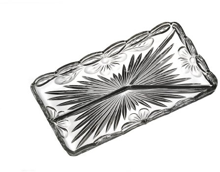 Kabarett Konfektplatte Knabberteller Gianna Transparent 32 X 18 cm Kristall