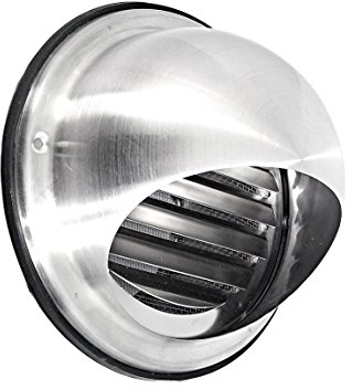 Intelmann Edelstahl Wetterschutzgitter Ø 125 Kugelform + Insektenschutzgitter (100 125 150 200)