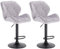 WOLTU Barhocker 2er Set Barstuhl Tresenhocker Bistrohocker Designer Hocker mit Rückenlehne, höhenverstellbar, drehbar, Samt Stahl, Hellgrau