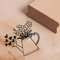 Stempel Blumen Gießkanne mit Herzen - Motivstempel ca. 38 x 38 mm