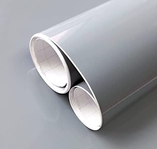 Vinilo Adhesivo Gris Medio Brillo 40x300 cm para Muebles Cocina Paredes Ventanas Manualidades Papel Adhesivo Decorativo (40x300 cm, Gris Medio Brillo)