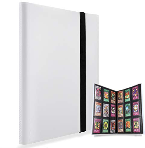 MUROAD Premium 9 Pocket Sammelalbum, Sammelkartenalben mit 360 Kartenkapazität, Kartenhalter für Pokemon, YuGiOh usw (Weiß)