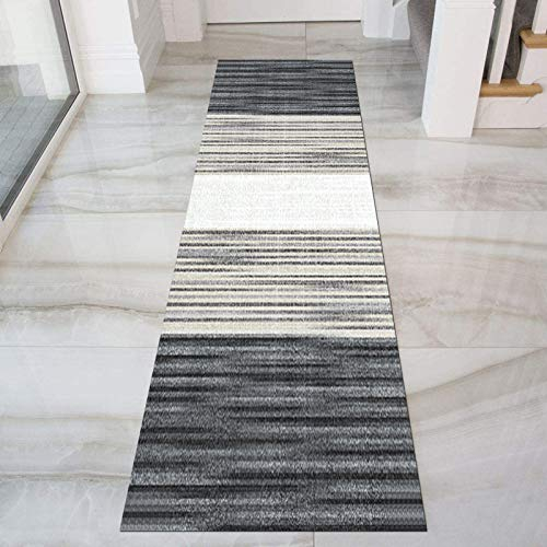 Korridor Teppich- Flur Läufer Teppich, Moderner Minimalistischer Flurteppich, rutschfest, Breite 60cm/ 80cm/ 100cm/ 120cm Erhältlich, Länge Anpassbar(Size:60×150cm)