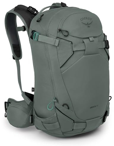 Osprey Kresta 30L Women's Ski Backpack, Pine Leaf Green