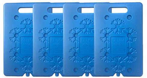 4 Large Freezer Ice Pack Reusable Plastic Ice Brick Block For Cooler Bag 600ml