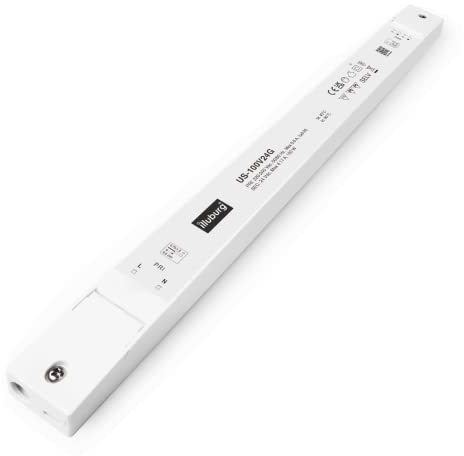 illuburg LED Trafo 24V 100W Slim Flackerfrei Geräuschlos für G4 GU5,3 LED Streifen Möbel Verdeckte Montage Netzteil Treiber Vorschaltgerät Driver Power Supply