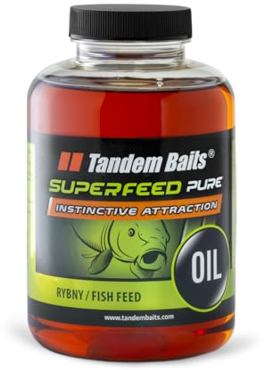 Tandem Baits SuperFeed Pure Fischöl Intensives Aroma | Lockstoff Karpfen Angeln ohne Mühe | Boilie-Öl Köder Große-Fische-Angeln | Karpfenzubehör Profis & Hobby-Angler 500 ml