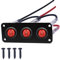 RUNCCI-YUN 12V/24V Schalter Panel,3 Gang, ON-OFF Auto Kippschalter Panel, SPST 3 Polig 2 Position Runden Wippschalter Kippschalter Panel mit Rot LED Licht für RV, Auto, Yacht, Marine