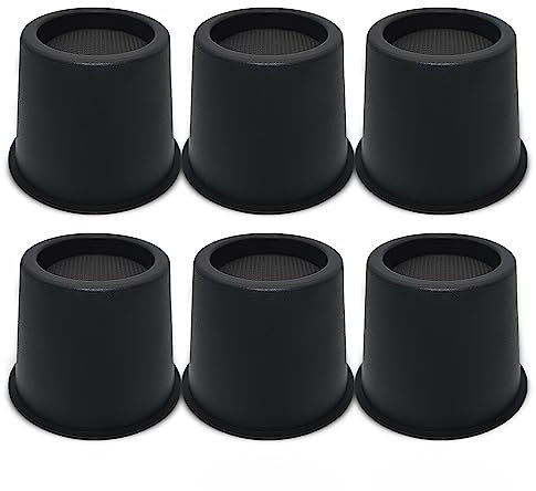 MIIX HOOM 3 Inch Bed Furniture Risers 6 Packs, Round Bed Elevators, Bed Frame Elephant Feet for Beds, Tables, Desks, Sofas, Dorms - Set of 6pcs Furniture Raisers 7.6cm