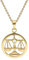 trendor Sternzeichen Waage Gold 333 mit Opal + vergoldete Kette modischer Tierkreiszeichen Anhänger für Damen, zauberhafte Geschenkidee 15560-10-38 38 cm