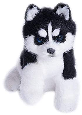 Realistischer Husky-Hund, Simulationsspielzeug, Hundewelpe, lebensechter Begleiter, gefüllter, handgefertigter Hund Spielzeug,