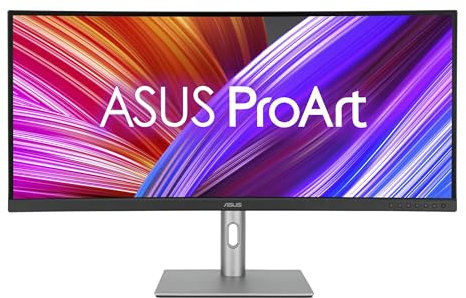 ASUS ProArt Display 34” Ultrawide Curved Professional HDR Monitor (PA34VCNV) - IPS, 21:9 3440 x 1440, 3800R Curve, 100% sRGB/Rec709, ΔE<2, Calman Verified, USB-C Docking PD 96W, RJ45, 3 Year Warranty