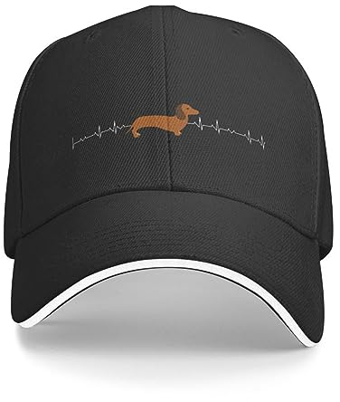 Baseballmütze Snapback Sonnenhut Custom Dackel Heartbeat Baseballmütze Herren Verstellbarer Hot Dog Dachs Wiener Wursthund Papa Hut Streetwear Hip Hop Geburtstagsgeschenk