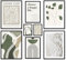 ARTFAVES® Poster Set - GREEN MID CENTURY - mehrteilige Wanddeko Wohnzimmer & Schlafzimmer - 8 moderne Wandbilder Abstrakte Formen, grün, beige - mit Rahmen Schwarz