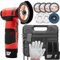 Mini Angle Grinder, Cordless Angle Grinder with 2pcs Batteries, 19500RPM, 7 Cutting Discs, 76mm Mini Tool for Cutting, Polishing and Sanding, Black and Red