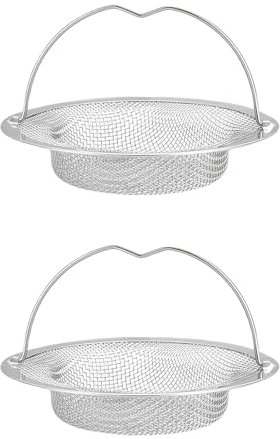 Filtro de Acero Inoxidable, Filtro Fregadero Cocina, 2 Piezas Colador de Fregadero de Cocina, Coladores de Desagüe Filtro con Asa para Desagüe del Fregadero De La Cocina y Tocador de Baño, 11CM
