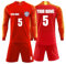 CHIC DIARY Personalisiertes Fußball Trikot mit Team Logo Name Nummer Training Trikots Langarm Shirt & Shorts für Kinder Jungen Herren