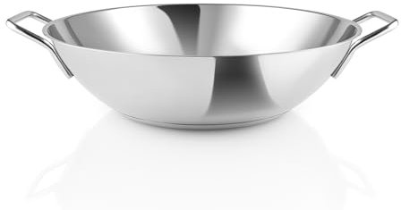 Eva Trio | Stainless Steel Wok 5,0 l 32 cm |Ein vielseitiges Werkzeug in der Küche, das sich ideal für asiatische Kochtechniken wie Pfannenrühren eignet | Polished steel