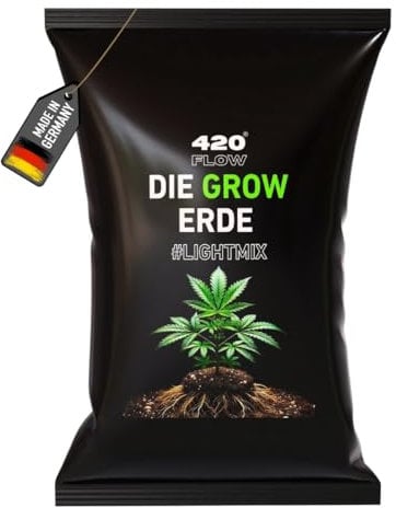420Flow® Cannabis Erde Grow Lightmix – Perfekte Erde für Hanf, 100% keimfrei & salzfrei, optimierter pH-Wert, fördert Wurzelwachstum, vegan, gebrauchsfertig (2x20 Liter (40 Liter))