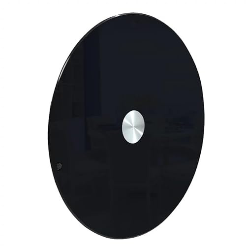 GFYHTN 50cm 60cm 70cm 80cm 90cm 100cm Gehärtetem Glas Lazy Susan Drehplatte, Rund Tischplatte Drehteller, Großer Schwarz Drehbar Servierplatte Für Küchen-Esstisch(28in(70cm))