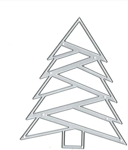Silver Beautiful Christmas Tree Die Cut,Metal Decoration Cutting Die Mold,Winter Card Cutting Dies,Suitable for Celebration Wedding Party Scrapbooking Crafts DIY,Scrapbooking,Die-Cutting