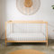 Babybett Kinderbett Gitterbett 60x120 & 70x140 cm höhenverstellbar & herausnehmbare Sprossen, optional mit Schublade und Matratze | 70x140 cm Buchenholz Natur-weiß sehr stabil Made in Europe