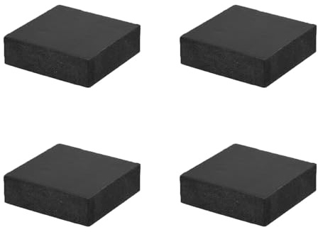 Rubber Anti-Vibration Pads, 4pcs 50mm Square Anti-Vibration Mat, 15mm Thickness Heavy-Duty Non-Slip Rubber Blocks, High-Performance Anti-Skid and Noise Reduction for Compressor, Air Conditioner Applic