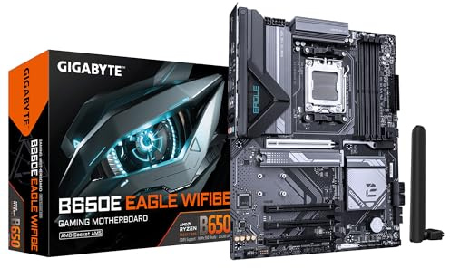 GIGABYTE B650E EAGLE WIFI6E Motherboard - AMD Ryzen 9000 Series CPUs, 8+2+2 Phases VRM, up to 8200MHz DDR5 (OC), 1xPCIe 5.0 + 2xPCIe 4.0 M.2, 2.5GbE LAN, WIFI 6E, USB 3.2 Gen 2