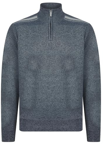 Kensington Eastside Men's 'Denzel' Knit Lined Quarter Zip Funnel Neck Knitted Jumper