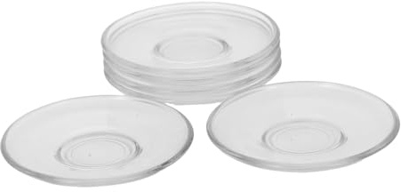 SHERCHPRY Lot de 6 sous Tasse en Verre Transparent Fine Finition, Haute Durabilité, Design Simple et Décoration de Table à Manger pour Restaurants et Salles de Yoga