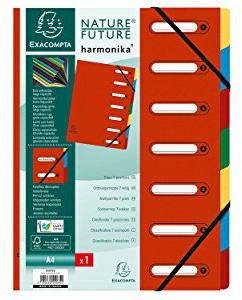 Exacompta Ordnungsmappe A4 7 Fächer Karton rot