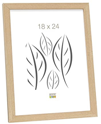 Deknudt Frames S44CH1-18.0X24.0 Bilderrahmen, Holz/MDF, Schlichter Stil, schmal, 27,2 x 21,2 x 1,33 cm, Eiche