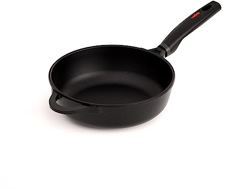 Valira Black - Sartén Premium de 24 cm honda hecha en España, aluminio fundido con antiadherente reforzado, apta para inducción