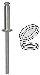 Restagraf - Rivets Épanouis avec Chapos Blancs pour Plaques d'Immatriculation - Diamètre 4 mm - Longueur 16 mm - Réf. 4775 - Sachet de 68