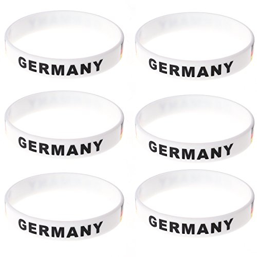 BESTOYARD Silikon Deutschland Flagge Armband Land Sort Armband für 2018 6 Stücke