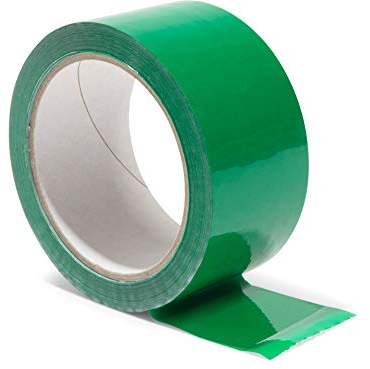 Modulor Verpackungsband, farbiges Klebeband aus Polypropylen, leise abrollendes Paketband mit Acrylatkleber, Breite 5 cm x Länge 66 m, 48 µm dick, Grün