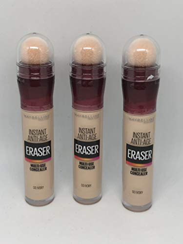 3x Maybelline Instant Anti Age Eraser Concealer (00 Ivory)