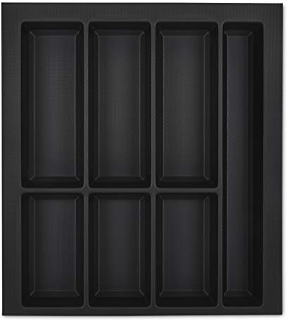 Orga-Box VII Design Besteckeinsatz schwarz 426 x 474 mm Schubladeneinsatz für Siematic Schüller Beeck Küchen uvm. mit 50er Korpus