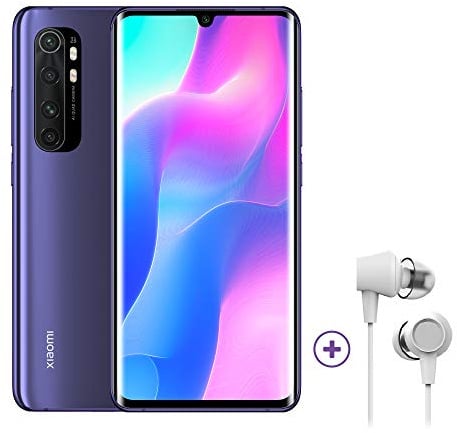 Xiaomi Mi Note 10 Lite Smartphone + Cuffie (16,43 cm) FHD+, 64 GB di memoria interna, 64 GB di RAM, fotocamera posteriore 64 MP, fotocamera frontale da 16 MP, doppia SIM, Android 10), viola