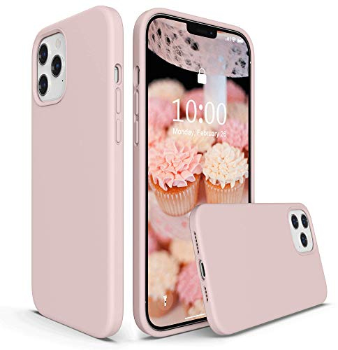 SURPHY Liquid Silicone Case for iPhone 12 Pro Max Case, Gel Rubber Full Body Thickened Design Shockproof Phone Case with Microfiber Lining for iPhone 12 Pro Max 6.7 Inches 2020 (Pink)